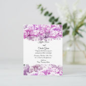 Monochromatische roze Bouquet Wedding Uitnodiging (Staand voorkant)