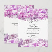 Monochromatische roze Bouquet Wedding Uitnodiging (Voorkant / Achterkant)