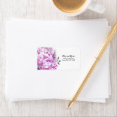 Monochromatische Roze Floral Adres Etiket (Insitu)