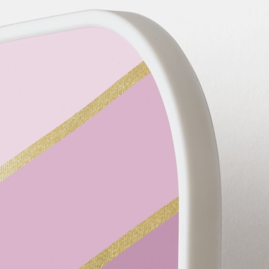 Monochromatische roze gradiënt | Gold Personalizat Pickleball Paddle (Links Detail)