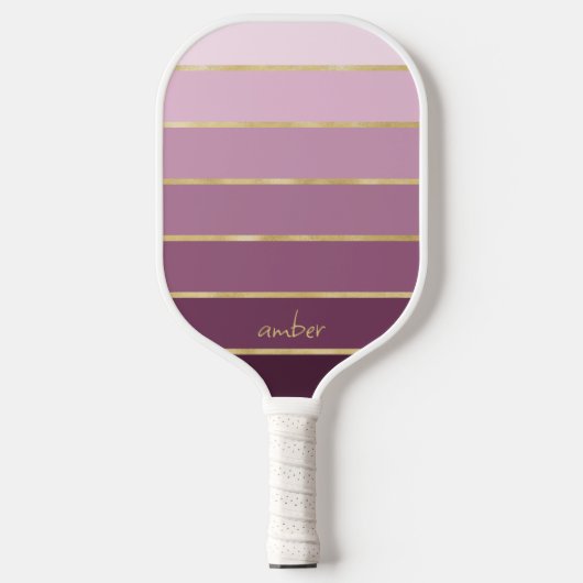 Monochromatische roze gradiënt | Gold Personalizat Pickleball Paddle (Voorkant)