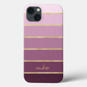 Monochromatische roze met Gold Personalization Hoe Case-Mate iPhone Case (Achterkant)