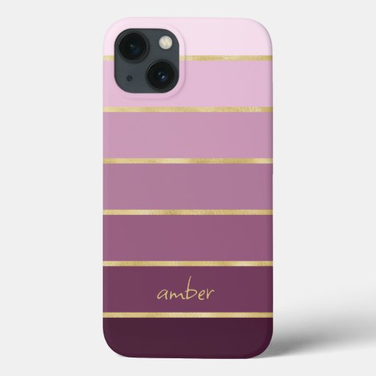 Monochromatische roze met Gold Personalization Hoe Case-Mate iPhone Case (Achterkant)