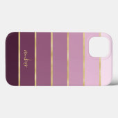 Monochromatische roze met Gold Personalization Hoe Case-Mate iPhone Case (Achterkant (horizontaal))