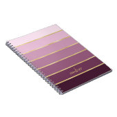 Monochromatische roze met Gold Personalization Notitieboek (Rechterzijde)