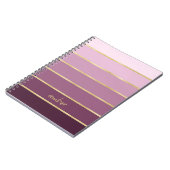 Monochromatische roze met Gold Personalization Notitieboek (Linkerzijde)