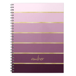 Monochromatische roze met Gold Personalization Notitieboek