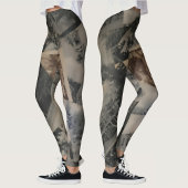 Monochromatische Sepia Briefkaart Beeldvorming gr Leggings