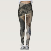 Monochromatische Sepia Briefkaart Beeldvorming gr Leggings (Voorkant)