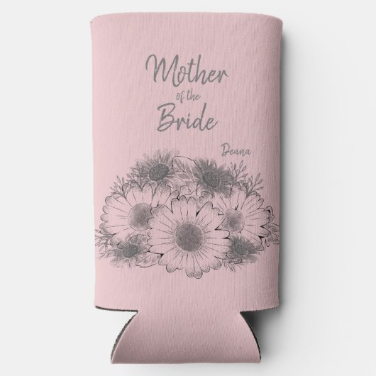 Monochromatische Simplistic Flowered Moeder van Br Seltzer Blikjeskoeler (Achterkant)