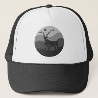 Monochromatische spooky Elk Deer Trucker Pet