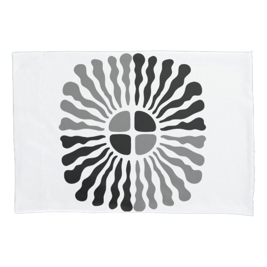 Monochromatische stralende zonnevlaag van stromend kussensloop (Voorkant)