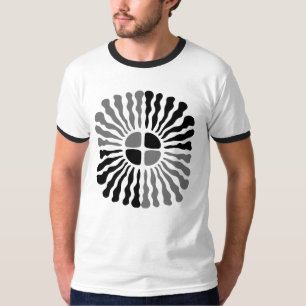Monochromatische stralende zonnevlaag van stromend t-shirt