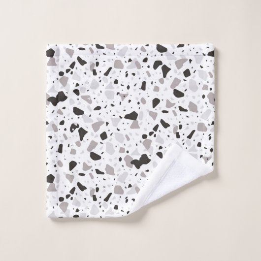 Monochromatische Terrazzo Patroon Bad Handdoek (Wasdoekje)