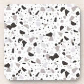 Monochromatische Terrazzo Patroon Bier Onderzetter (Voorkant)