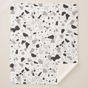 Monochromatische Terrazzo Patroon Sherpa Deken