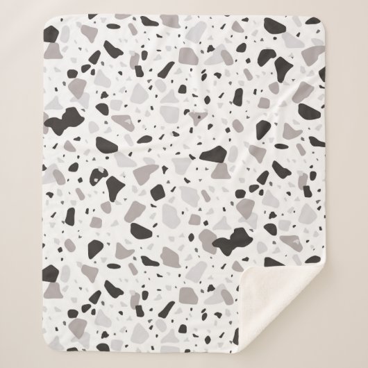 Monochromatische Terrazzo Patroon Sherpa Deken (Voorkant)