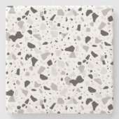 Monochromatische Terrazzo Patroon Stenen Onderzetter (Voorkant)