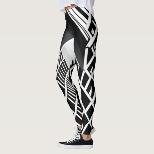 Monochromatische trap: contrastmiddel leggings (Links)