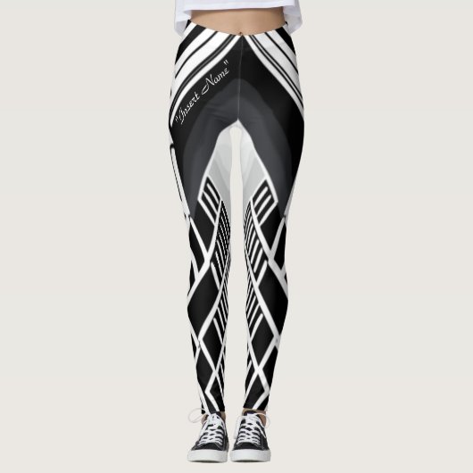 Monochromatische trap: contrastmiddel leggings (Voorkant)