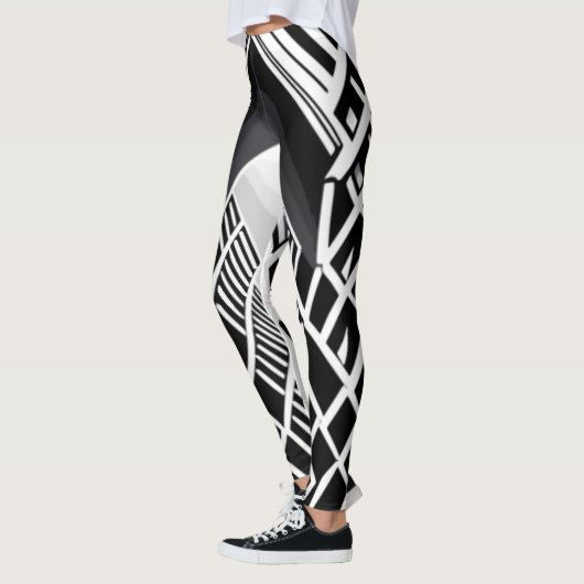 Monochromatische trap: contrastmiddel leggings (Links)