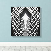 Monochromatische trappen: Obelisk van contrasten Canvas Afdruk (Insitu (Houten vloer))