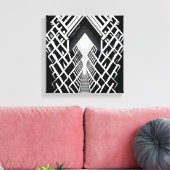 Monochromatische trappen: Obelisk van contrasten Canvas Afdruk (Insitu (Woonkamer))
