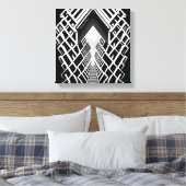Monochromatische trappen: Obelisk van contrasten Canvas Afdruk (Insitu (Slaapkamer))
