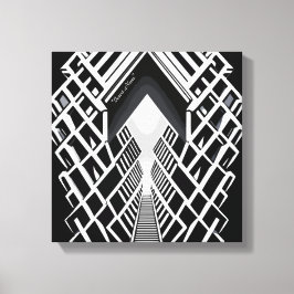 Monochromatische trappen: Obelisk van contrasten Canvas Afdruk