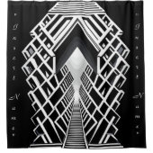 Monochromatische trappen: Obelisk van contrasten Douchegordijn (Voorkant)