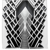 Monochromatische trappen: Obelisk van contrasten Douchegordijn (Voorkant)