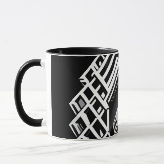 Monochromatische trappen: Obelisk van contrasten Mok (Links)