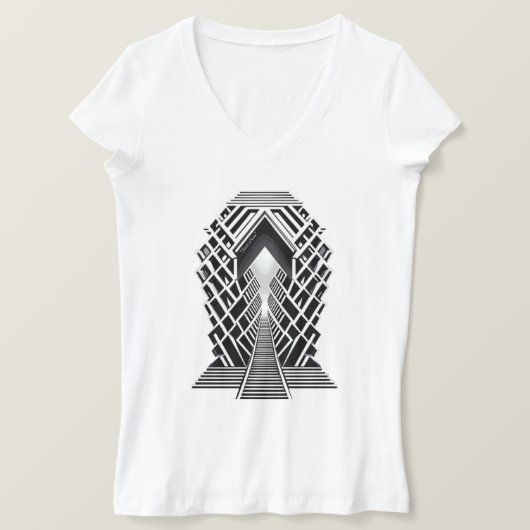 Monochromatische trappen: Obelisk van contrasten T-shirt (Design voorkant)