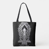 Monochromatische trappen: Obelisk van contrasten Tote Bag (Achterkant)