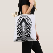 Monochromatische trappen: Obelisk van contrasten Tote Bag (Dichtbij)
