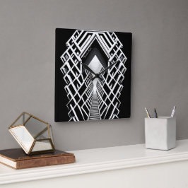 Monochromatische trappen: Obelisk van contrasten Vierkante Klok