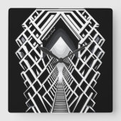 Monochromatische trappen: Obelisk van contrasten Vierkante Klok (Voorkant)