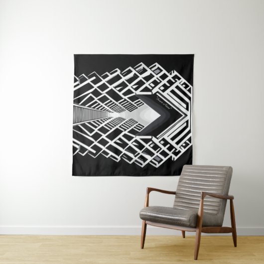 Monochromatische trappen: Obelisk van contrasten Wandkleed (In Situ (horizontaal))