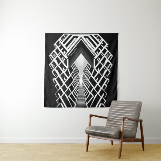 Monochromatische trappen: Obelisk van contrasten Wandkleed (In situ)