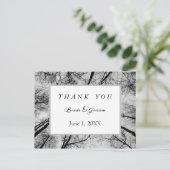 Monochromatische treetops bedankt briefkaart (Staand voorkant)