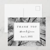 Monochromatische treetops bedankt briefkaart (Voorkant / Achterkant)