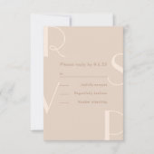 Monochromatische Type Beige Rsvp Kaartje (Voorkant)
