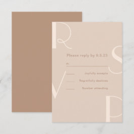 Monochromatische Type Beige Rsvp Kaartje