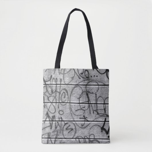 Monochromatische Urban Graffiti-stijl Tote Bag (Voorkant)