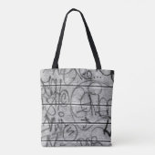 Monochromatische Urban Graffiti-stijl Tote Bag (Achterkant)