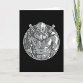Monochromatische Viking Warrior Kaart (Voorkant)