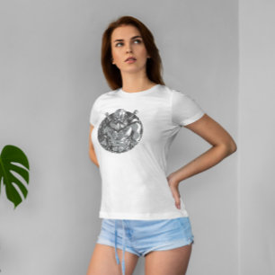 Monochromatische Viking Warrior T-shirt