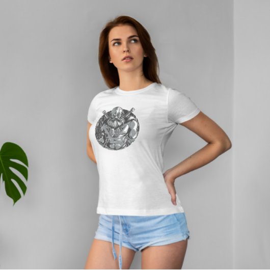 Monochromatische Viking Warrior T-shirt