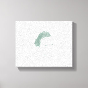 Monochromatische vrouwengezicht canvas afdruk