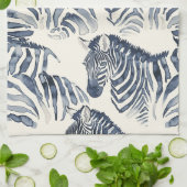 monochromatische Waterverf zebra's Theedoek (Gevouwen)